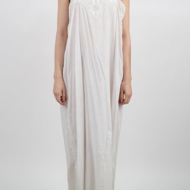 1910s White Crochet Cotton Nightgown