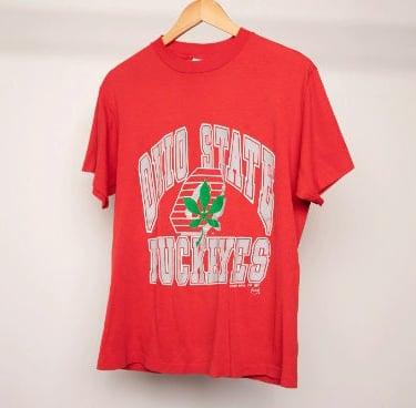 vintage 1980s THEE Ohio State BUCKEYES college FOOTBALL fall classic bowl game ready single stitch super soft thin tshirt -- size small 