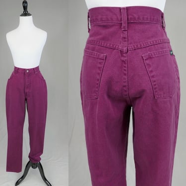 90s Mulberry Jeans - 26 waist - Magenta Purple - Relaxed Tapered - Northern Reflections - Vintage 1990s - 32