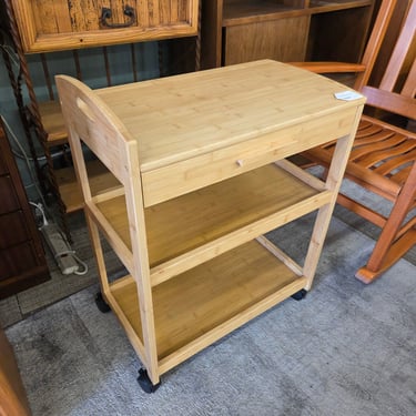 Blonde Bamboo Kitchen Cart