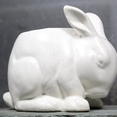 Vintage Bunny Ceramic Planter | Crackle Effect/Crazing Bunny Small Indoor Planter | Succulent Planter | Nursery Decor | Easter 
