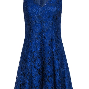 Shoshanna - Indigo Blue Lace Flared Mini Dress Sz 6