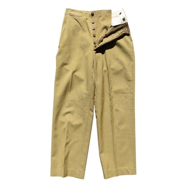 Vintage 40s 50s US Military Button Front Pants, 1940s 1950s Wool Military Field Trousers, Size 30