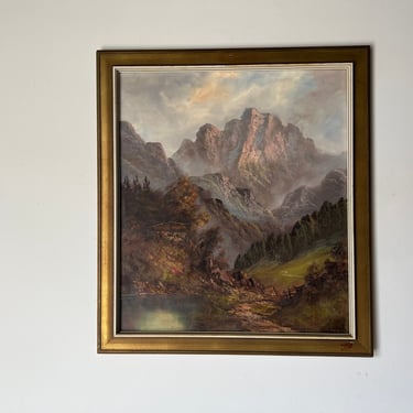 60's Vintage Impressionist Oil on Canvas Landscape Painting Alexander F. Loemans - Style 
