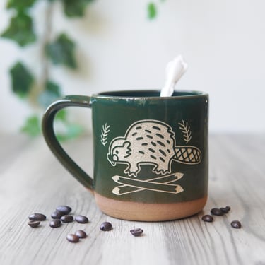 Beaver Mug - Farmhouse Style Handmade Pottery Cup 