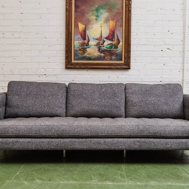 Gray Channeled Apartment Sofa