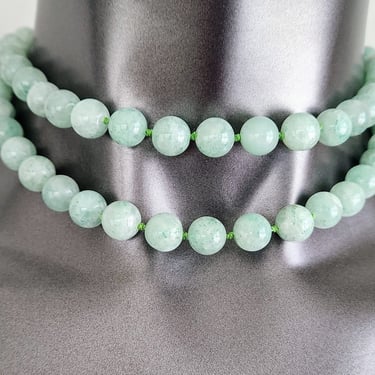 Boho Knotted Green Jade Necklace~30