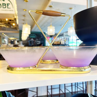 Vintage Bendo Lavender Bowl Set with Caddy
