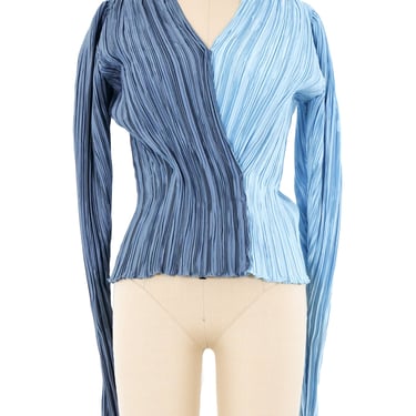 Mary McFadden Monochromatic Plisse Top