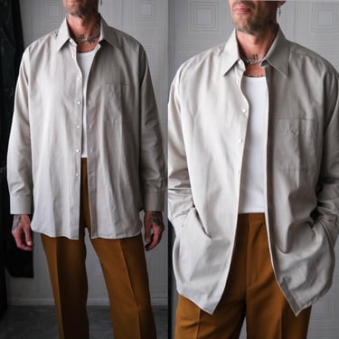 トップス 80s 90s EURO linen open collar shirt ITA 1990's 