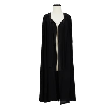 Rare Drecoll Early 1920's Black Silk Chiffon Pleated Cape