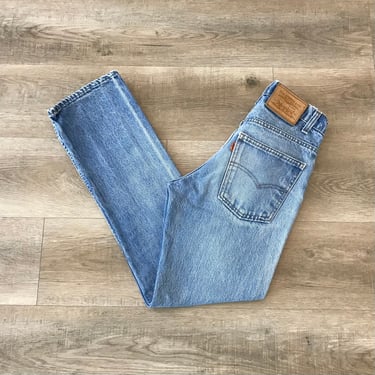 Levi's 509 Vintage Orange Tab Slim Straight Leather Two Horse Patch Jeans / Size 24 