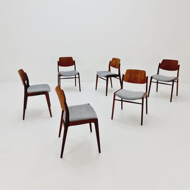 German teak dining chair by Georg Leowald for Wilkhan, 1960s, set of 6 