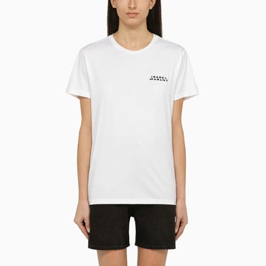 Isabel Marant White Cotton Crew-Neck T-Shirt With Logo Women
