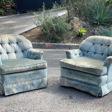 Pair of 1970s Marge Carson Vintage Swivel Chairs 