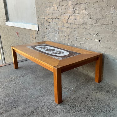 Danish Modern Tile Inset Coffee Table