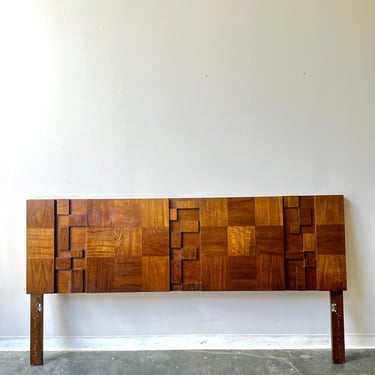 Mid Century Modern Brutalist Style King Size Headboard By Lane Furniture 