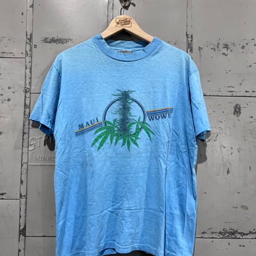 Size large 1980s Maui wowie weed marijuana  graphic tshirt tee Hawaii surf surfer 