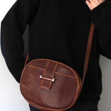 Incredible Vintage Woven Leather Shoulder Bag