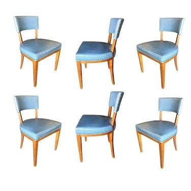 Mid-Century Modern Oak Dining Chairs, Set of Six 