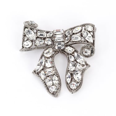 Crystal Ribbon Bow Brooch