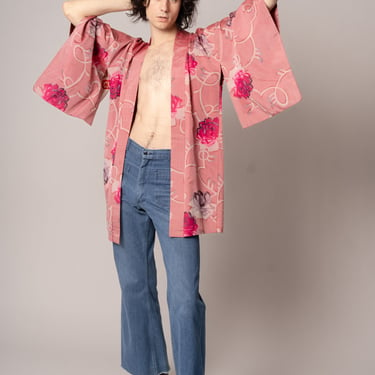 1950’s Pink Floral Meissen Silk Haori Jacket