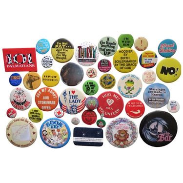 Vintage Pinback Button -  60s 70s 80s 90s Groovy Humor Themes - Misc. Novelty Pins - You Choose - Genuine Vintage Pin Button 