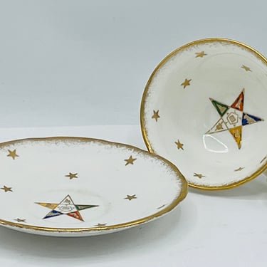 Royal Stafford Order of the Eastern Star Tea Cup and Saucer Set - Chip Free- Vintage 