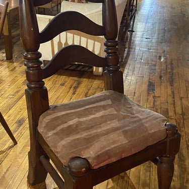 Thick Wood Large Dining Chair w Colored Cushion