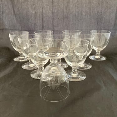 Set of 2 Antique Art Deco Floral Etched 3 OZ Crystal Cordial Glasses, Vintage Port, Amaro, Liqueur Tasting Glasses, Fostoria Heraldry 