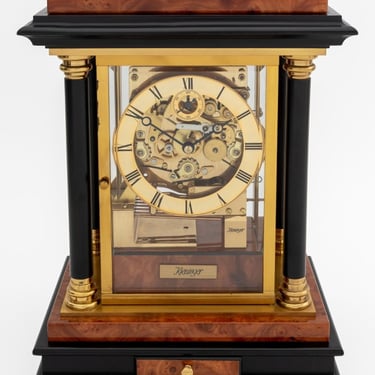 Kieninger Ebonized & Burlwood Table Clock