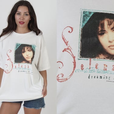 1995 Selena Dreaming Of You T Shirt, Vintage 90s Queen of Tejano Music Tee, White Cotton 2 Sided Rap Blouse 