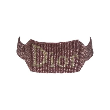 Dior Purple Beaded Logo Choker