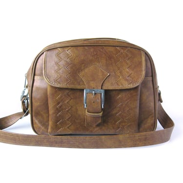 Vintage Carry On Luggage in Caramel Tan, Le Gran by American Tourister Overnight Bag, Vintage Travel Bag, Gym Bag Tote, Stewardess Bag 