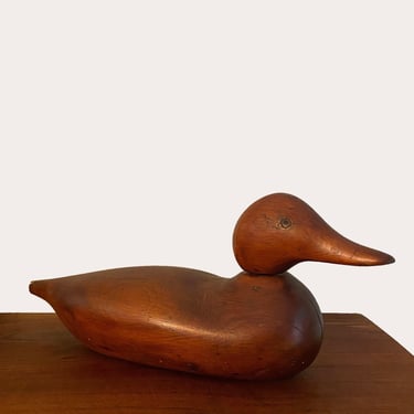 Antique vintage 1900s solid wood duck decoy Mallard 