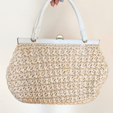 Vintage Off-White Raffia 60/70's Handbag