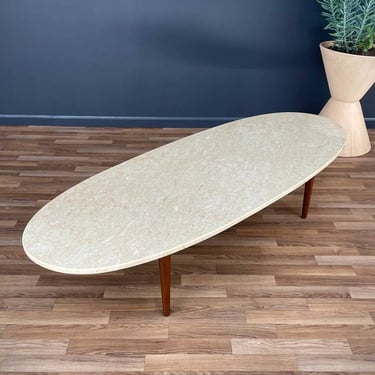 Mid-Century Modern Surfboard Style Marble Coffee Table, c.1960’s 