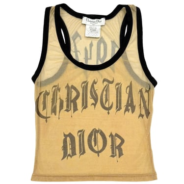 Dior Tan Mesh Gothic Tank