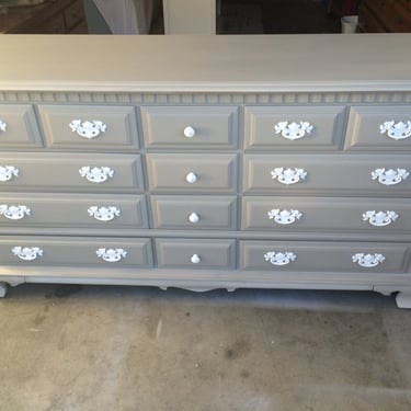 SAMPLE - Do not purchase - See description - Grey & White Dresser/Nursery/Changing table/Buffet/Credenza, TV Stand 