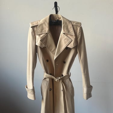 3397o / balenciaga by nicolas ghesquière beige lambskin leather trench coat 