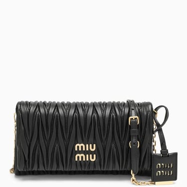 Miu Miu Black Matelassé Leather Shoulder Bag Women