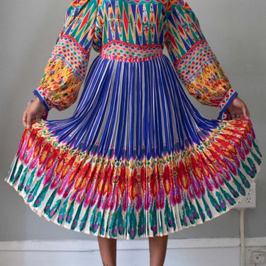 Louis Feraud Multi-Colored Patterned Skirt Set 