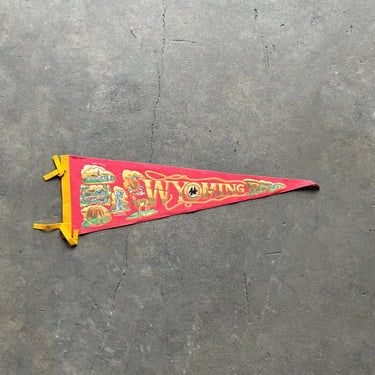 Vintage Wyoming Felt Souvenir Pennant 