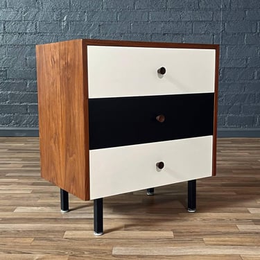 Mid-Century Modern Two-Tone Lacquered & Walnut 3-Drawer Dresser , c.1960’s 