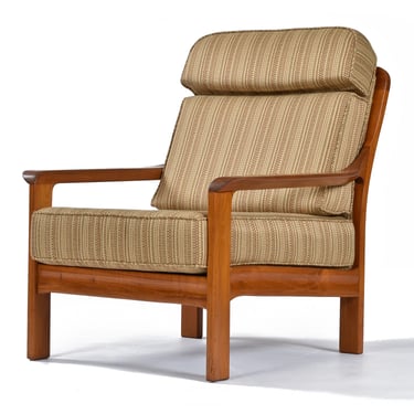 Restored Vintage Solid Teak Danish Modern Style Lounge Chair 