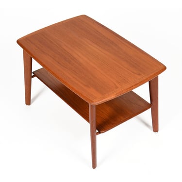 Svend Aage Madsen Danish Teak Accent | End Table with Drawer + Shelf