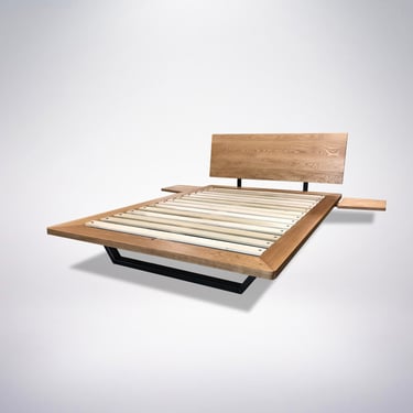 Solid Wood Platform Bed- Nelson White Oak, Cherry, Walnut, Maple 