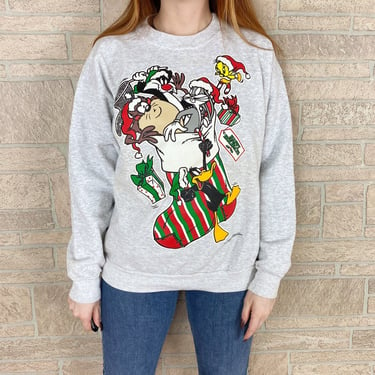 Vintage 1994 Looney Tunes Holiday Christmas Sweater 