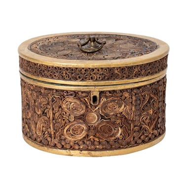 Oval Rolled Paper or Quilled Tea Caddy