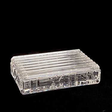 Fine Vintage Tiffany & Co.  ATLAS Crystal Trinket or Jewelry Box with Lid 6.75" x 4.25" x 1.75 